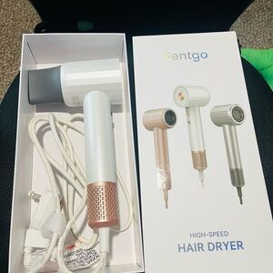 White and Rose Gold High-Speed Hair Dryer